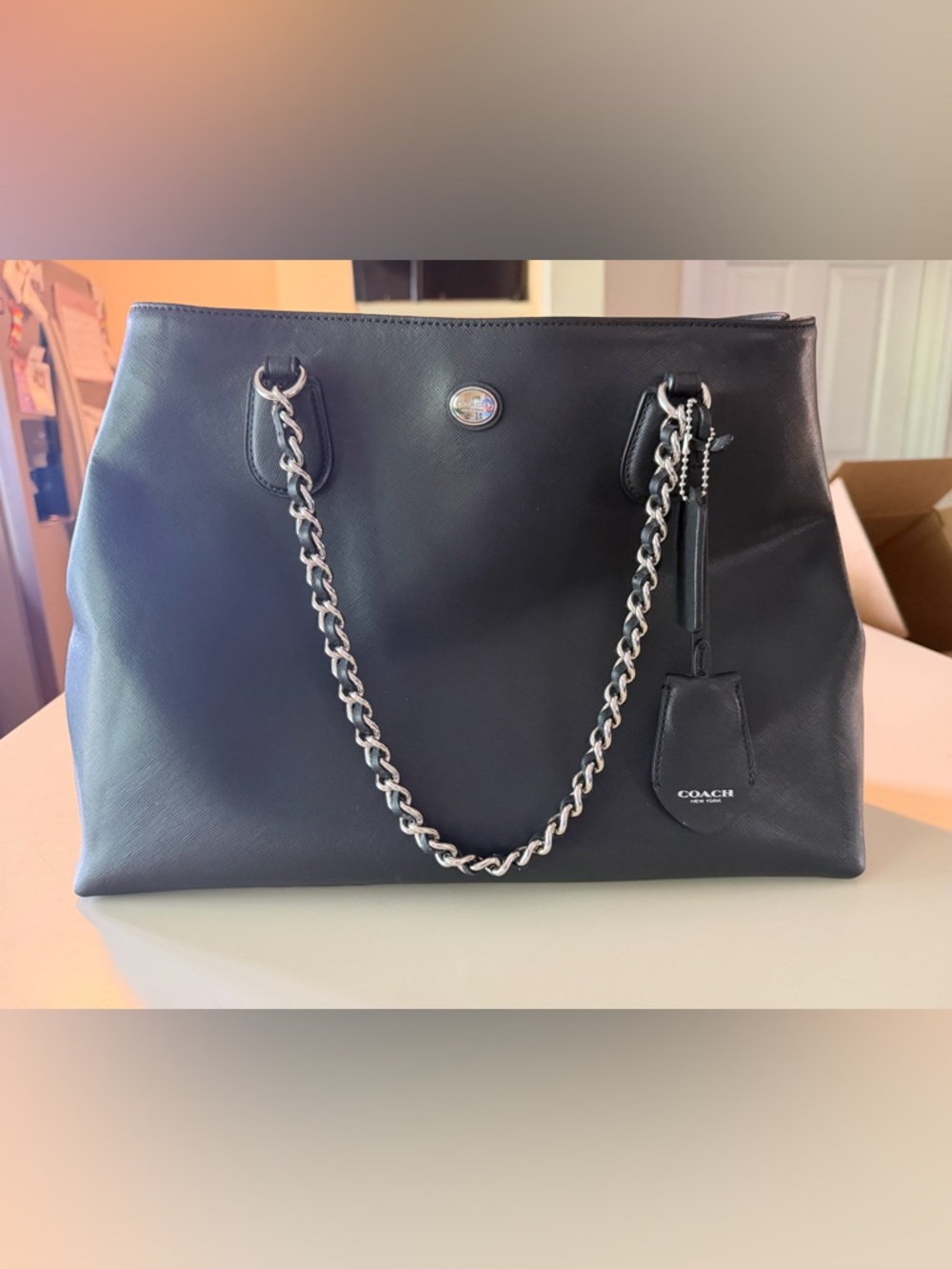 Coach Peyton Leather Chain Tote style F31752